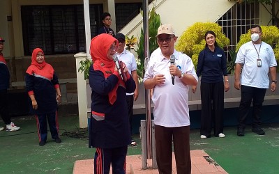 Amanat Kemedikdasmen (Prof. Dr. Abdul Mu'ti, M.Ed) saat apel pagi